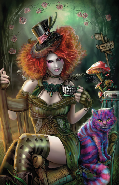 Female Mad Hatter Print Mindy Wheeler