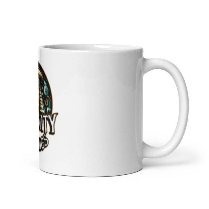 White glossy mug DC